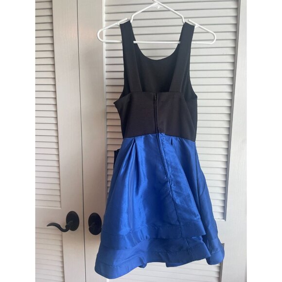Teeze Me Black & Blue Fit and Flare Party Dress Size 9 NWT Cocktail Prom - Picture 5 of 12